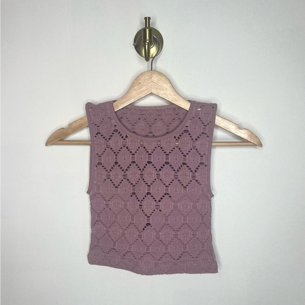 Free People Movement Lilac Crochet Crop Top
